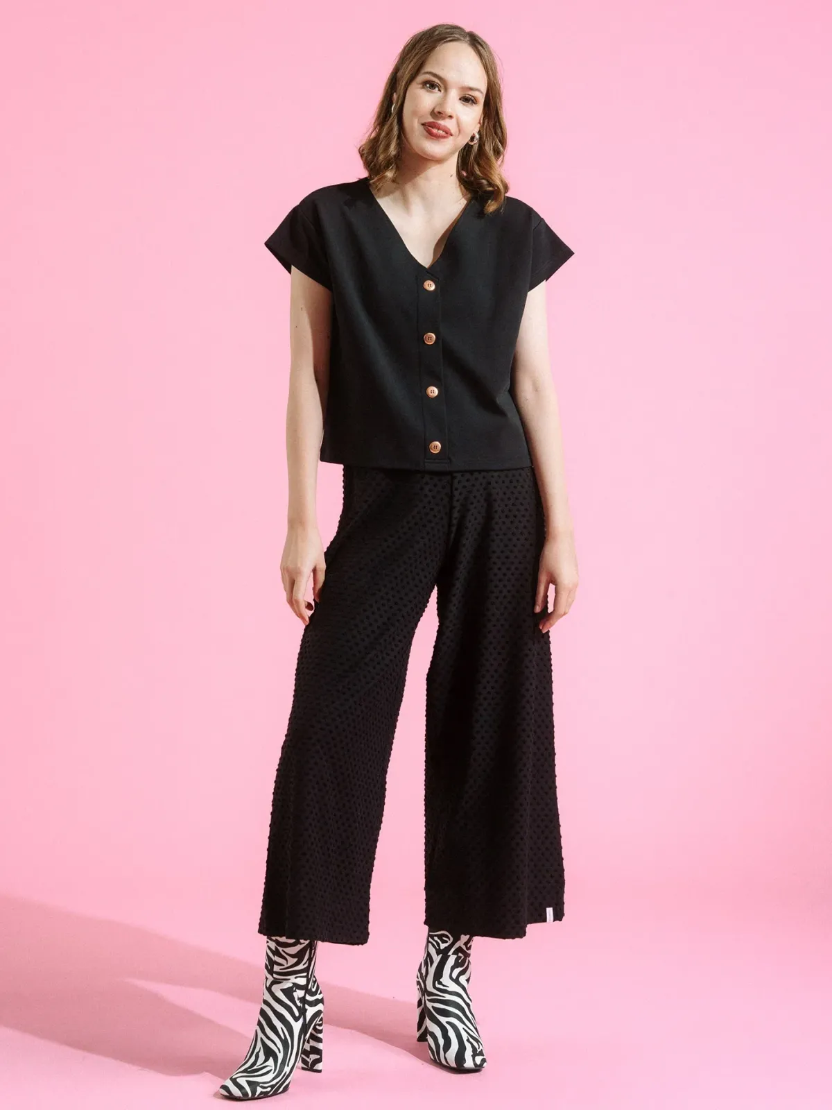 Housut|Oloasut>Aarre Alex Culottes - Black Dot