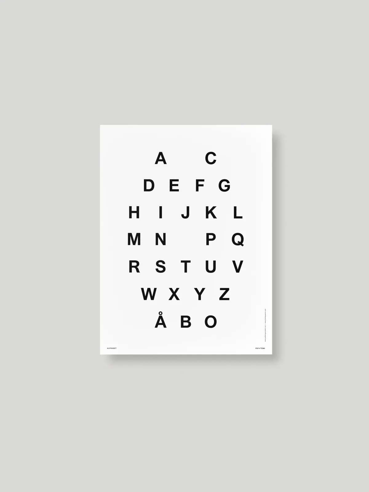 Julisteet/printit>PUF + TOMI ALPHABET JULISTE - WHITE