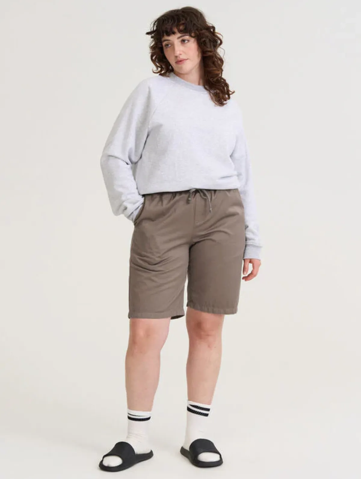 Housut & Shortsit|Shortsit>R-Collection Anorakkishortsit - Taupe