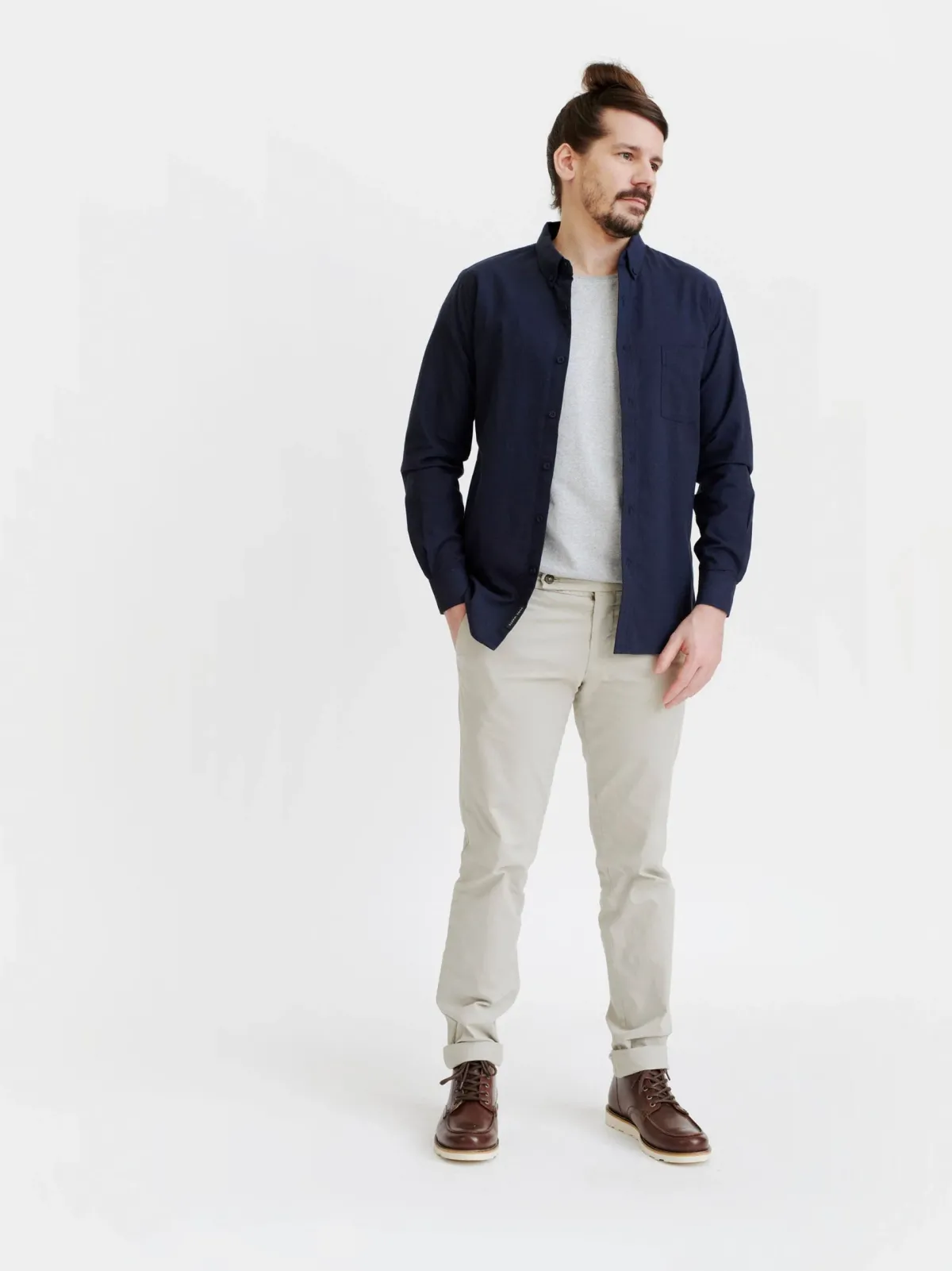 Paidat|Kauluspaidat>Pure Waste Button Down Shirt - Solid Navy