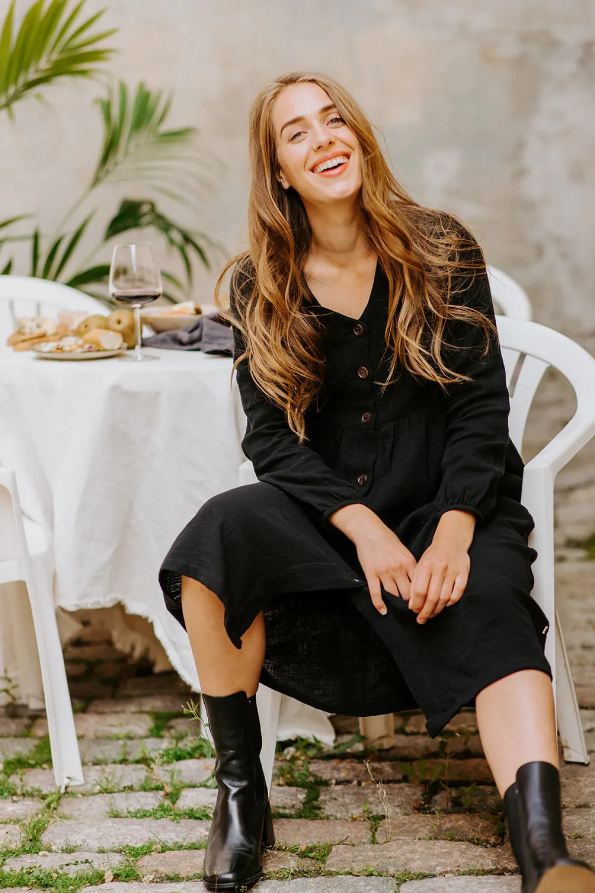 Hameet & Mekot>KAIKO Button Dress - Black
