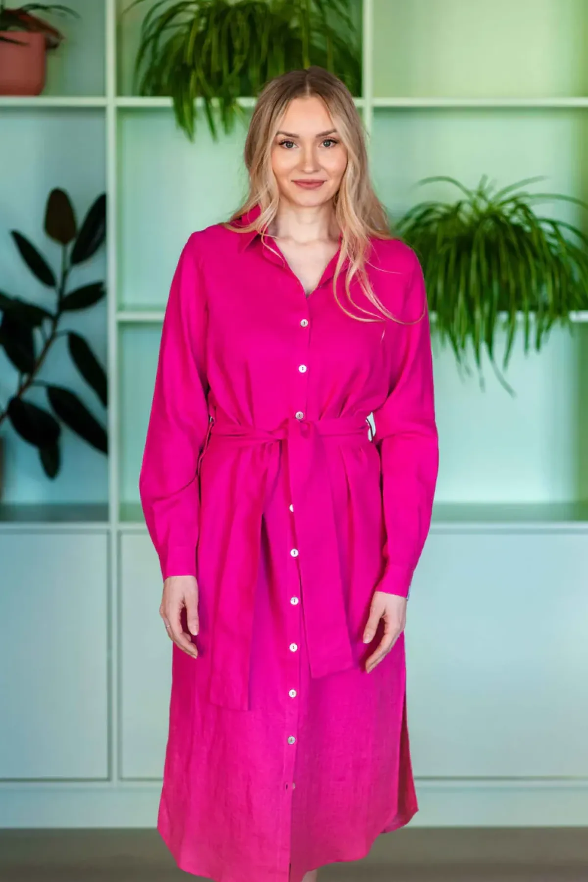 Hameet & Mekot>Nakoa Chloe Linen Dress - Candy Pink