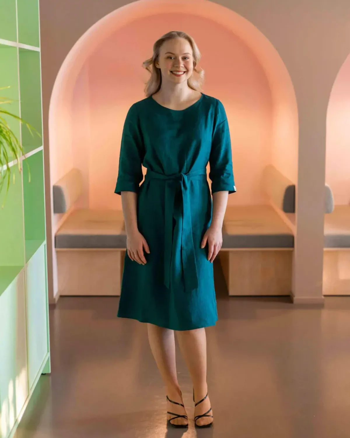 Hameet & Mekot>Nakoa Classic Linen Dress - Chrystal Teal