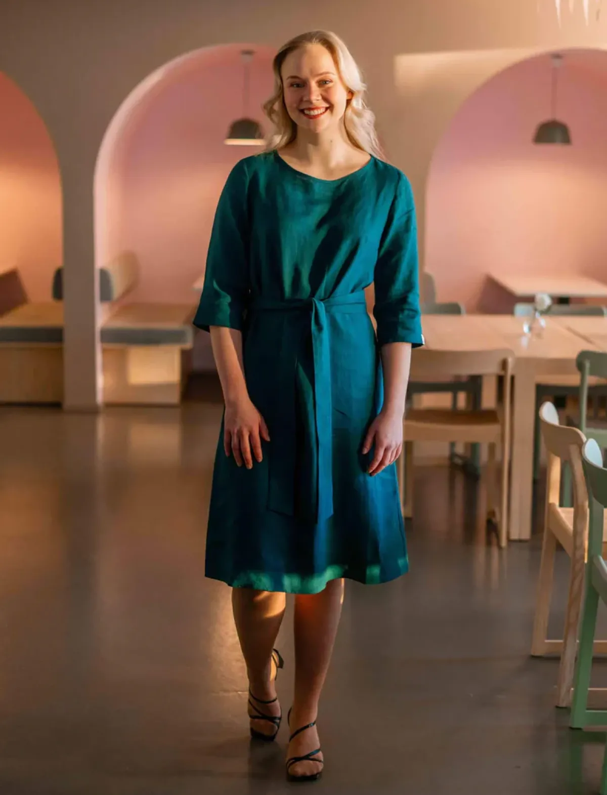 Hameet & Mekot>Nakoa Classic Linen Dress - Chrystal Teal