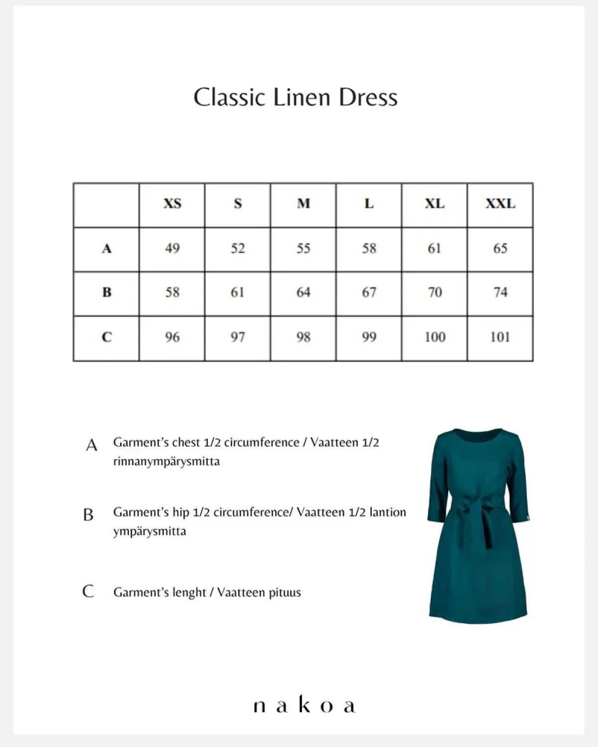 Hameet & Mekot>Nakoa Classic Linen Dress - Chrystal Teal