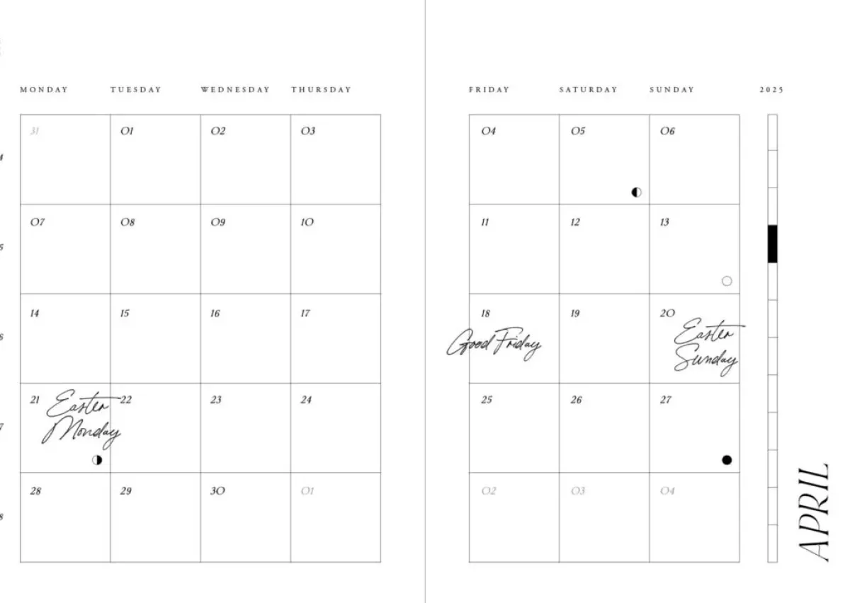 Muistikirjat & Kalenterit>Cozy Planner 2025 - Green Stripes