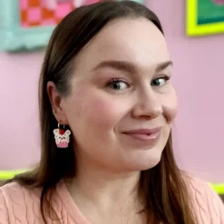 Avaimenperät|Korut>Crazy Granny Design Cupcake - Gold Hoop