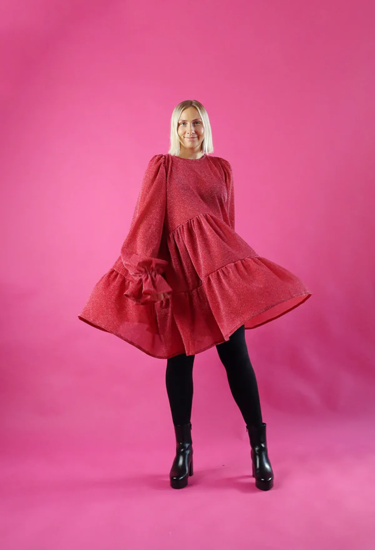 Hameet & Mekot>Miia Halmesmaa Dishy Dress - Glitter Punainen