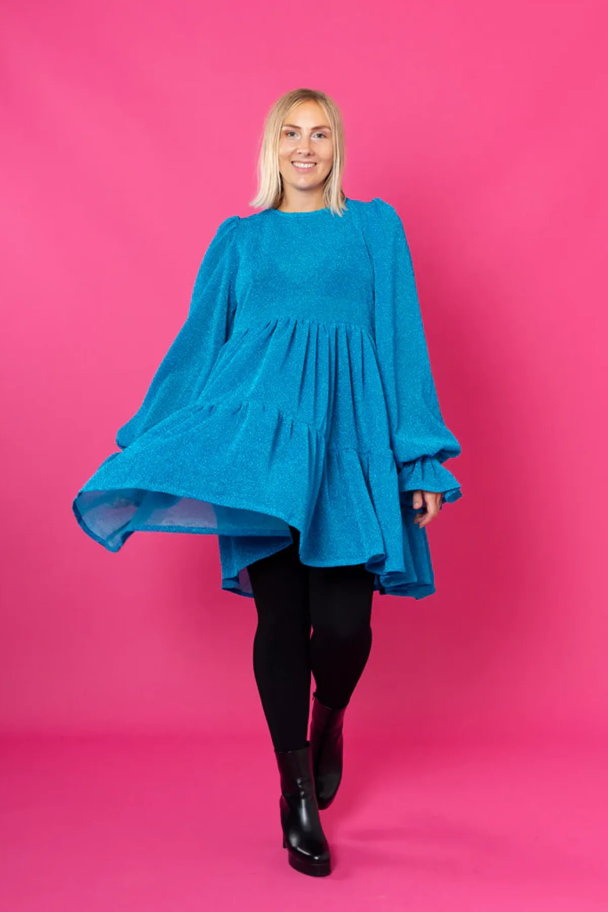 Hameet & Mekot>Miia Halmesmaa Dishy Dress - Glitter Turkoosi