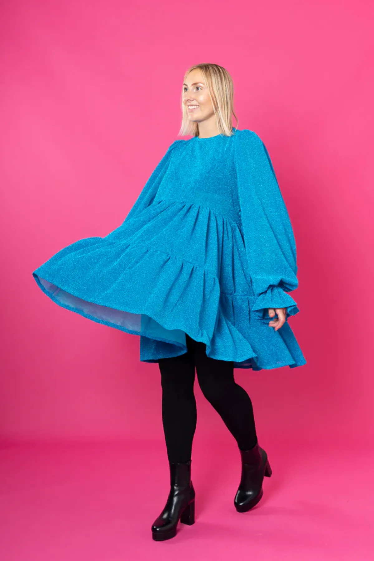 Hameet & Mekot>Miia Halmesmaa Dishy Dress - Glitter Turkoosi