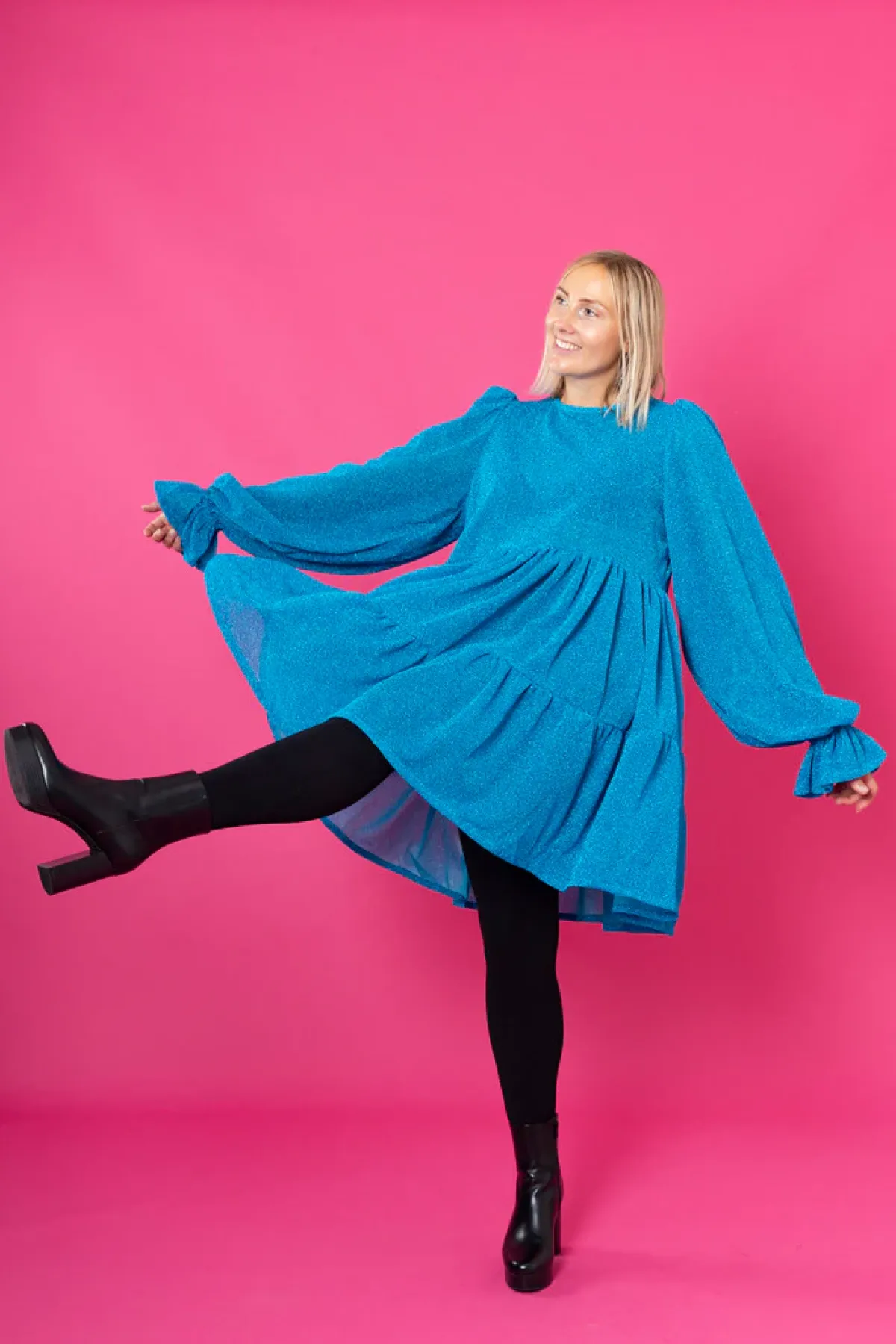 Hameet & Mekot>Miia Halmesmaa Dishy Dress - Glitter Turkoosi