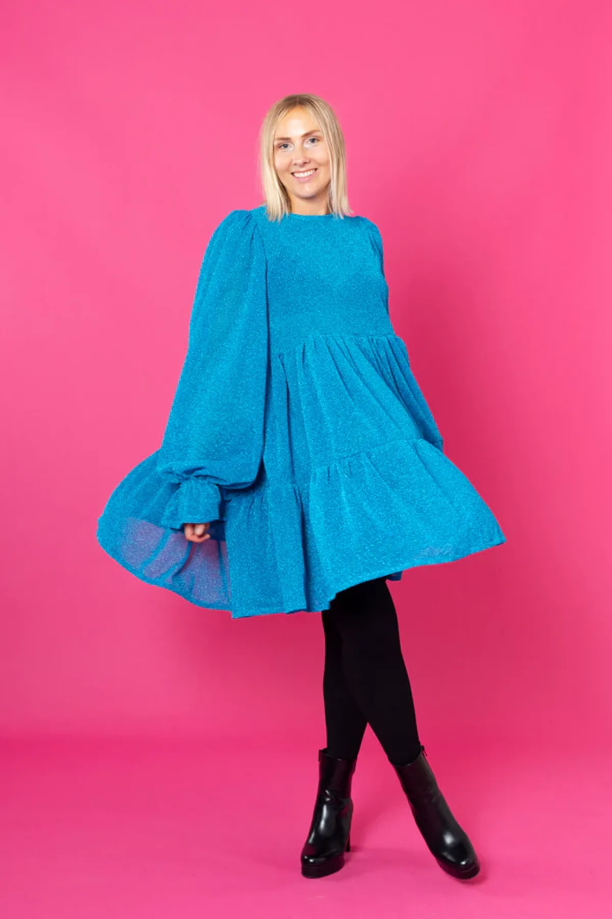 Hameet & Mekot>Miia Halmesmaa Dishy Dress - Glitter Turkoosi