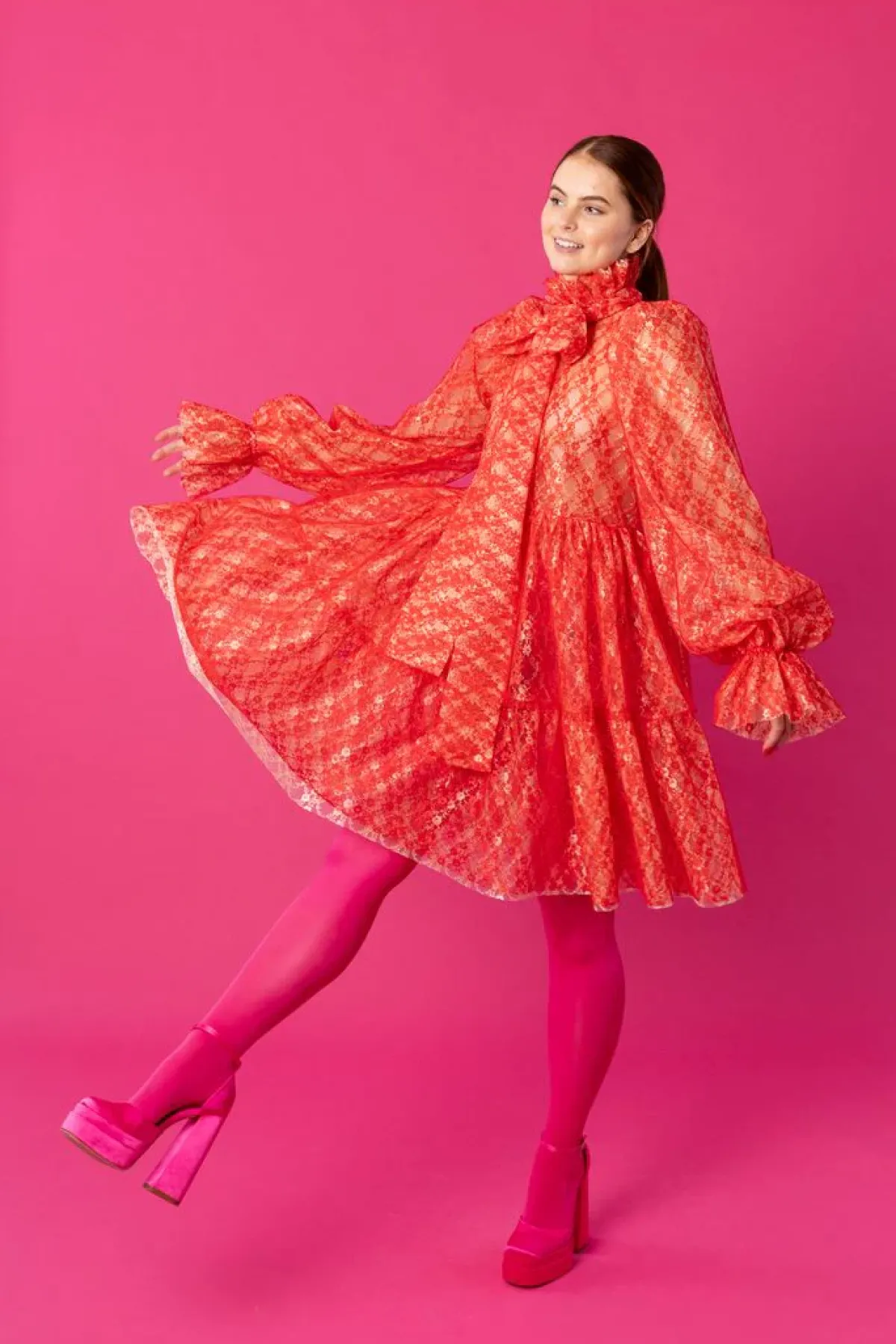 Hameet & Mekot>Miia Halmesmaa Dishy Dress - Lace Red
