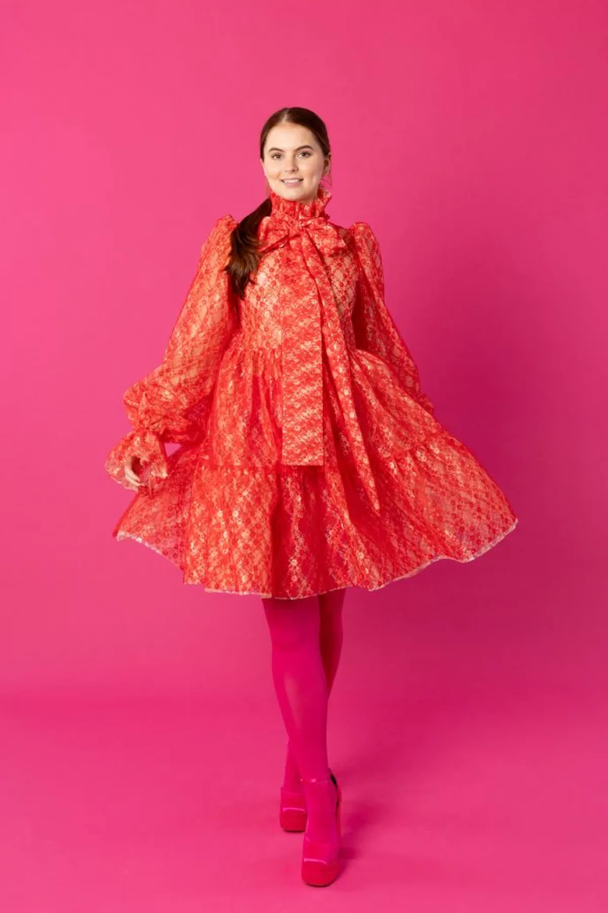 Hameet & Mekot>Miia Halmesmaa Dishy Dress - Lace Red