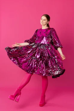 Hameet & Mekot>Miia Halmesmaa Dishy Dress - Pinkki Paljetti XL/XXL