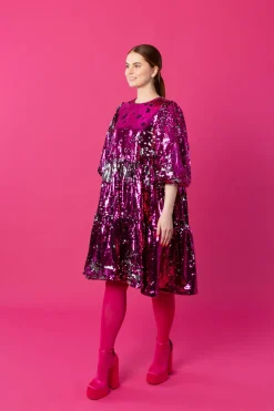 Hameet & Mekot>Miia Halmesmaa Dishy Dress - Pinkki Paljetti XL/XXL