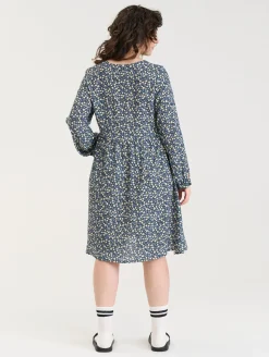 Hameet & Mekot>R-Collection Elviira Printtimekko - Tummansininen kehäkukka