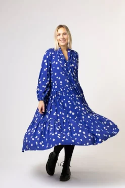 Hameet & Mekot>Miia Halmesmaa Flowy Dress Long - Daisy Blue