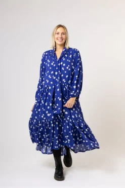 Hameet & Mekot>Miia Halmesmaa Flowy Dress Long - Daisy Blue
