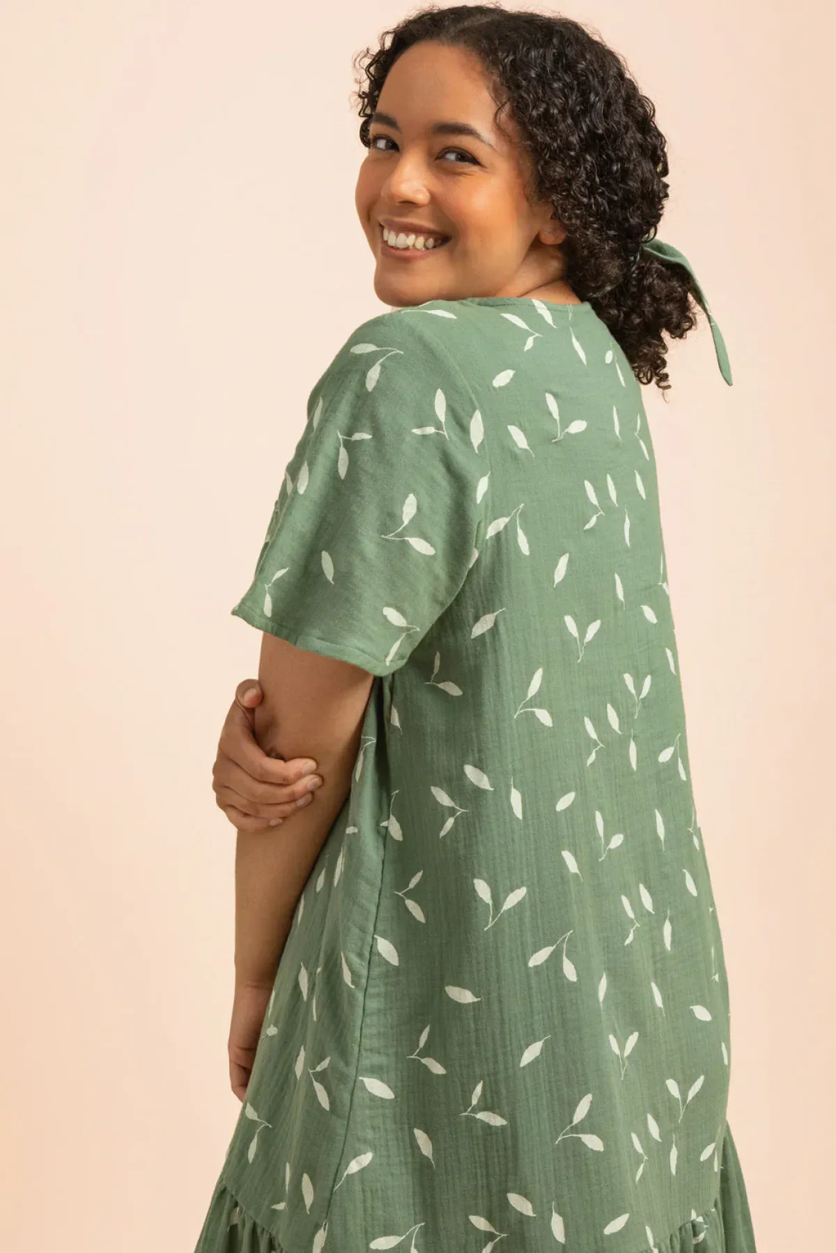 Hameet & Mekot>KAIKO Frill Button Dress - Sage Wind