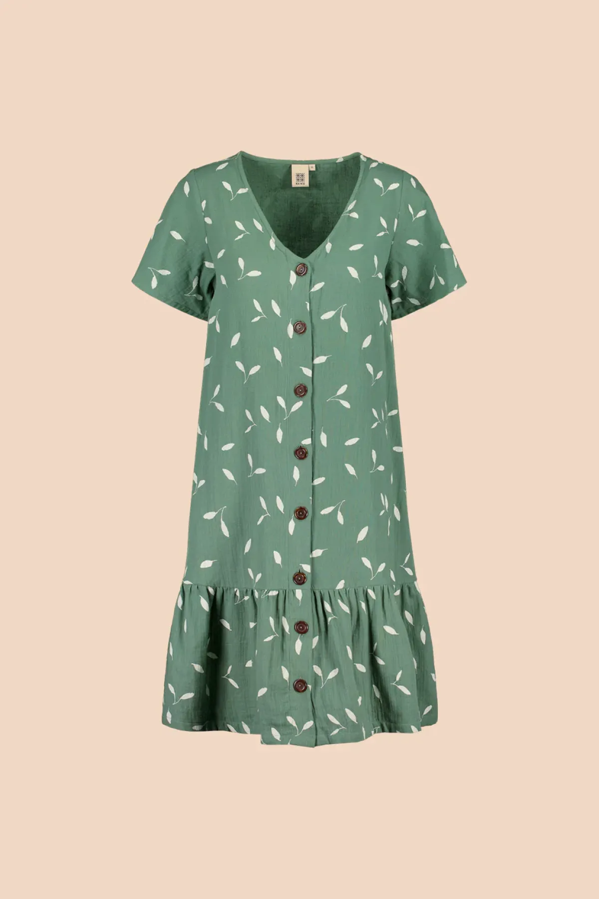 Hameet & Mekot>KAIKO Frill Button Dress - Sage Wind