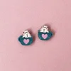 Avaimenperät|Korut>Crazy Granny Design Guinea Pig in a Teacup Mini Studs