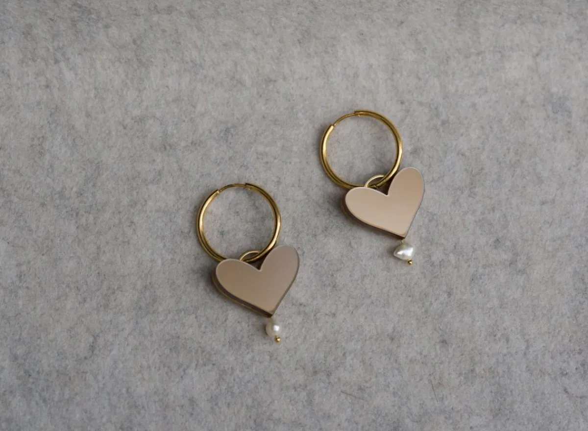 Avaimenperät|Korut>Butoni Design Hearts - rengaskorvakorut