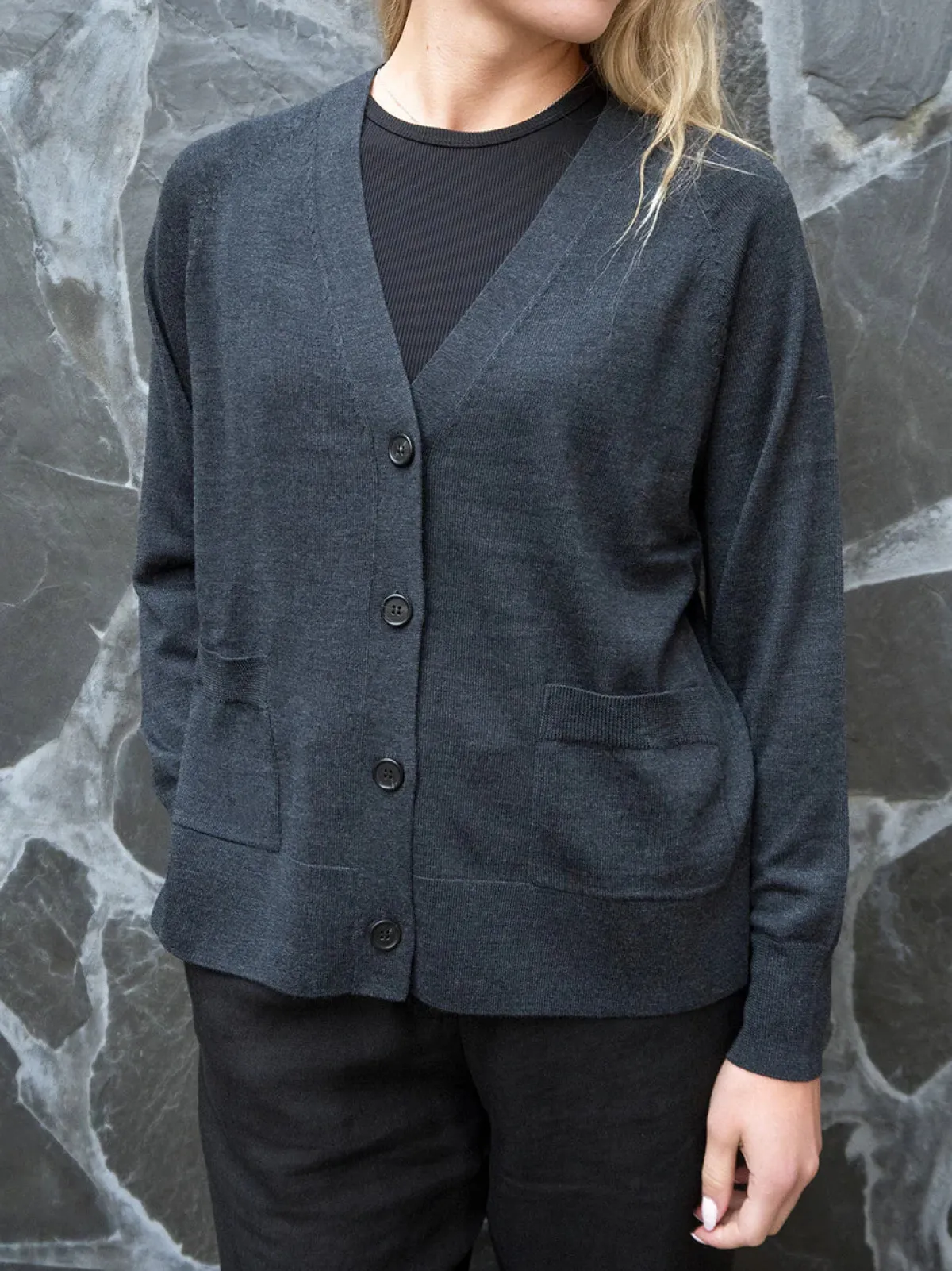 Paidat|Neuleet>CUOSI HERMIONE Merinovillatakki - Tummanharmaa