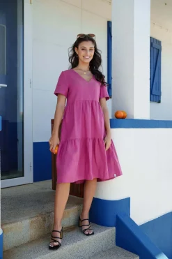 Hameet & Mekot>Nakoa Layered Dress - Mulberry