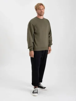 Paidat|Colleget & Hupparit>Pure Waste Loose Fit Sweatshirt - Khaki
