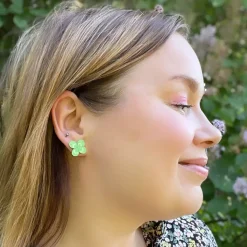 Avaimenperät|Korut>Crazy Granny Design Lucky Clover Mini Studs
