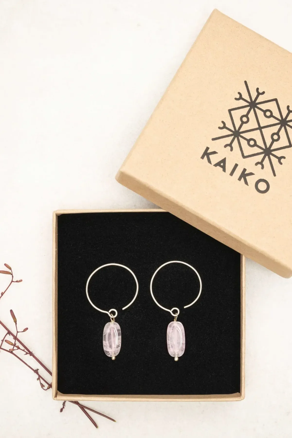 Avaimenperät|Korut>KAIKO Luna Earrings - Rose Quartz