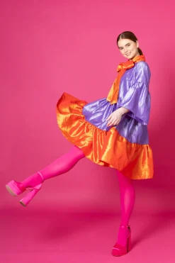Hameet & Mekot>Miia Halmesmaa Lush Dress - Laventeli/Oranssi M/L