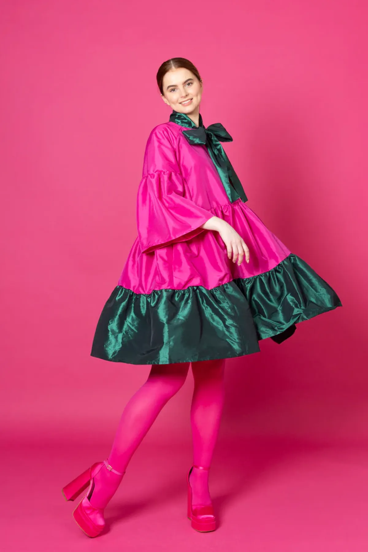 Hameet & Mekot>Miia Halmesmaa Lush Dress - Pinkki/Vihreä M/L