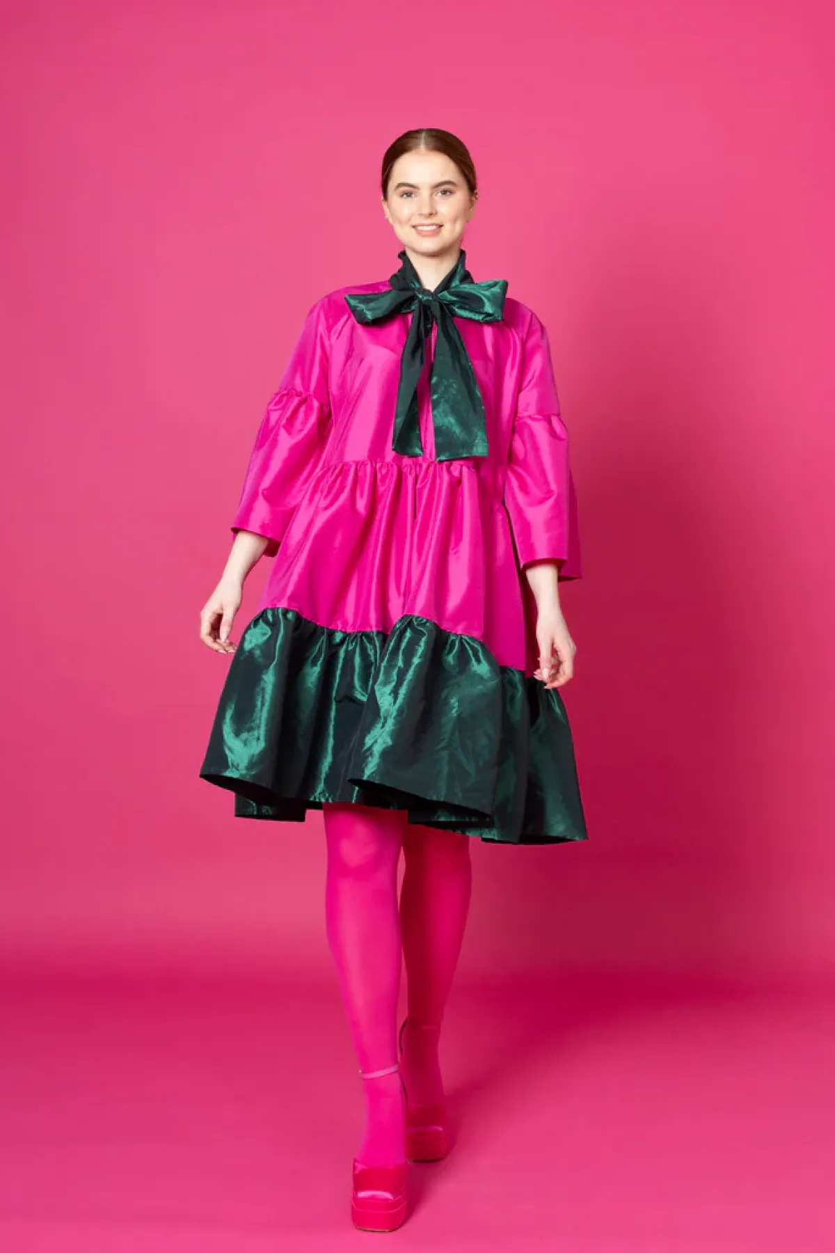 Hameet & Mekot>Miia Halmesmaa Lush Dress - Pinkki/Vihreä M/L