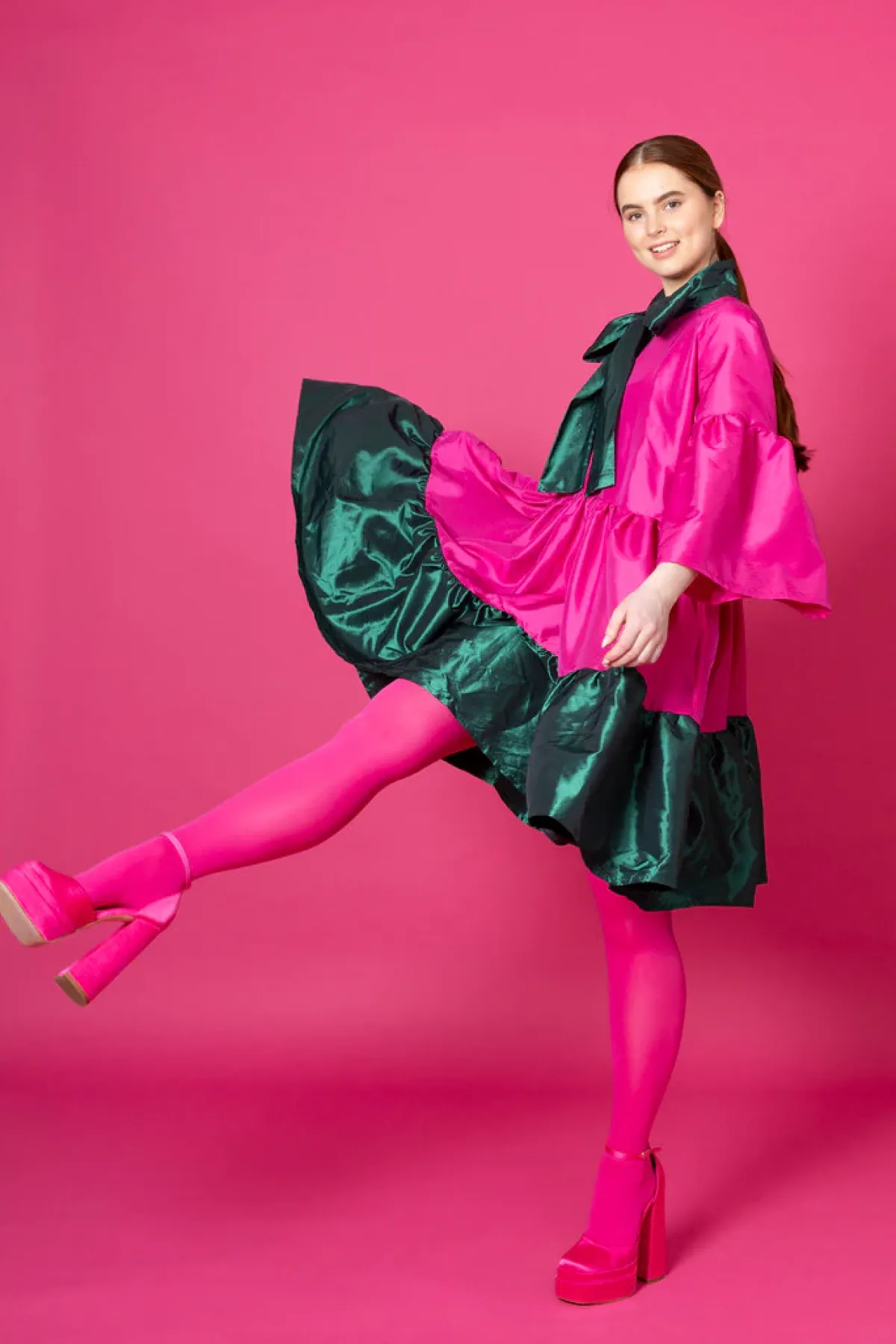 Hameet & Mekot>Miia Halmesmaa Lush Dress - Pinkki/Vihreä M/L