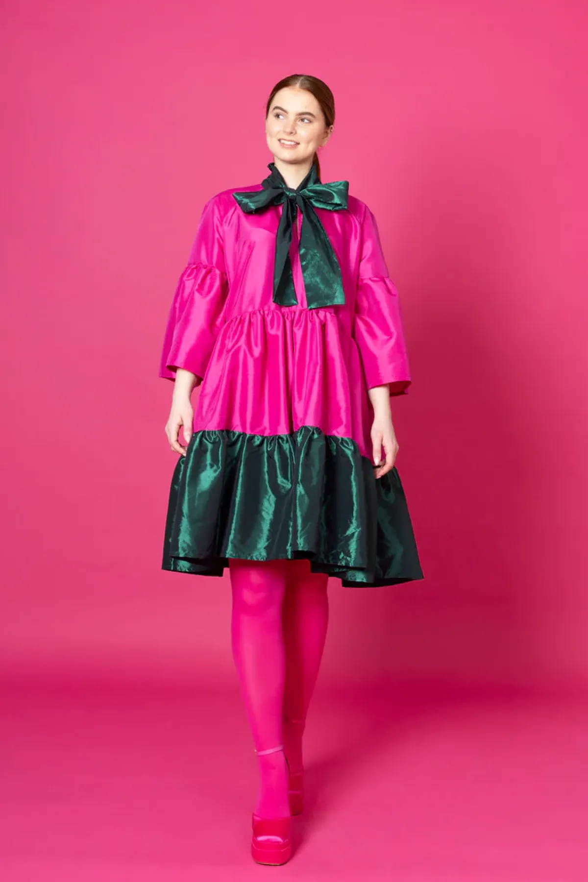 Hameet & Mekot>Miia Halmesmaa Lush Dress - Pinkki/Vihreä M/L