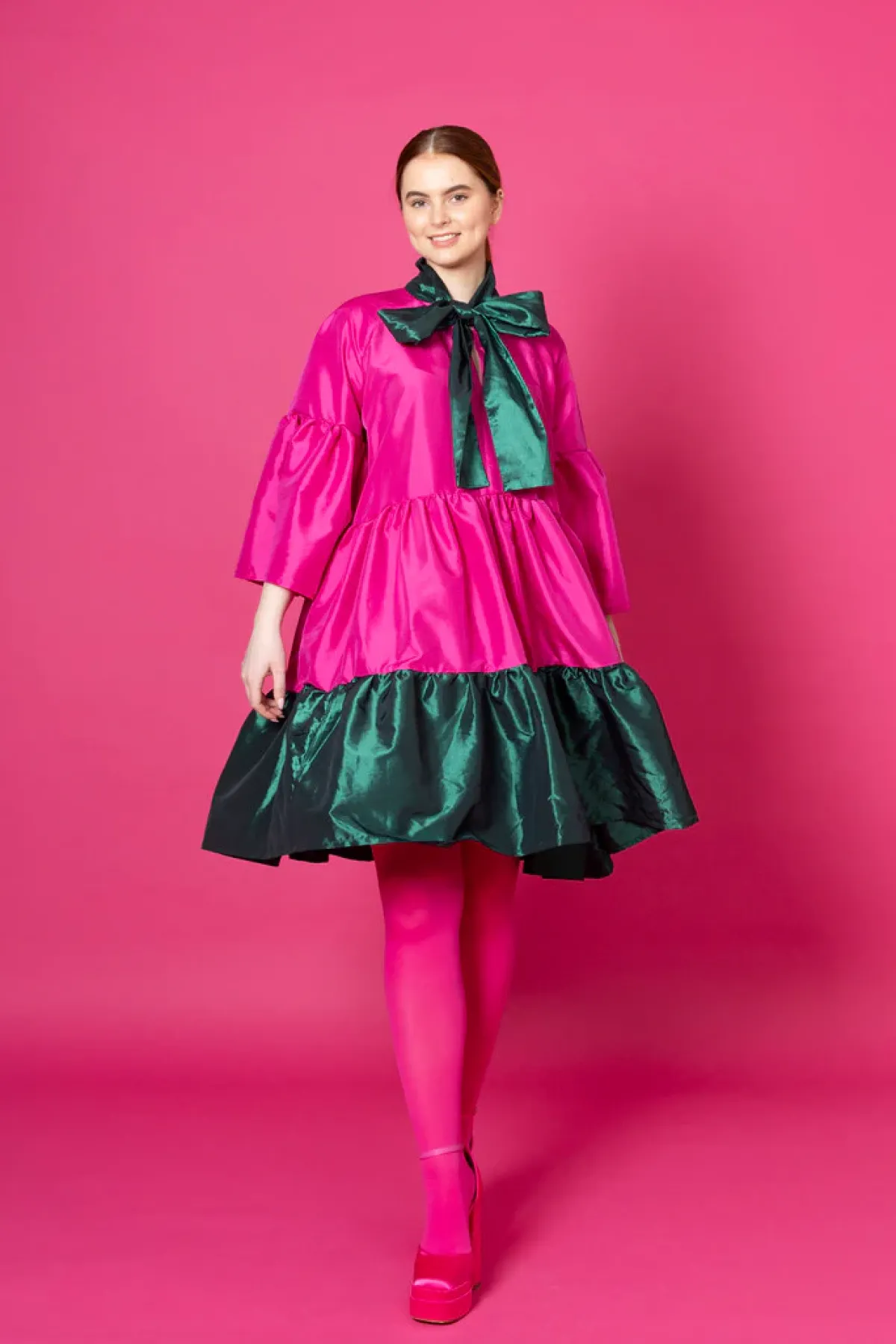 Hameet & Mekot>Miia Halmesmaa Lush Dress - Pinkki/Vihreä M/L