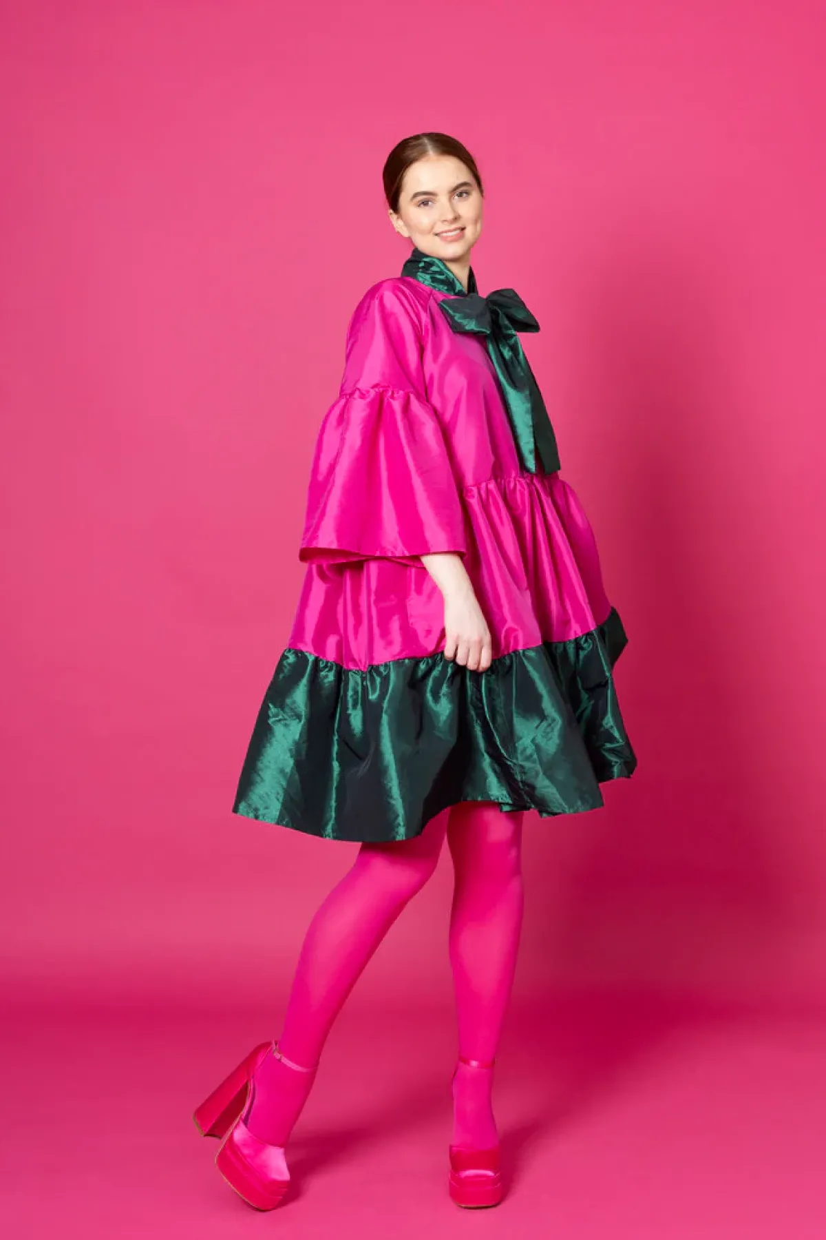 Hameet & Mekot>Miia Halmesmaa Lush Dress - Pinkki/Vihreä M/L