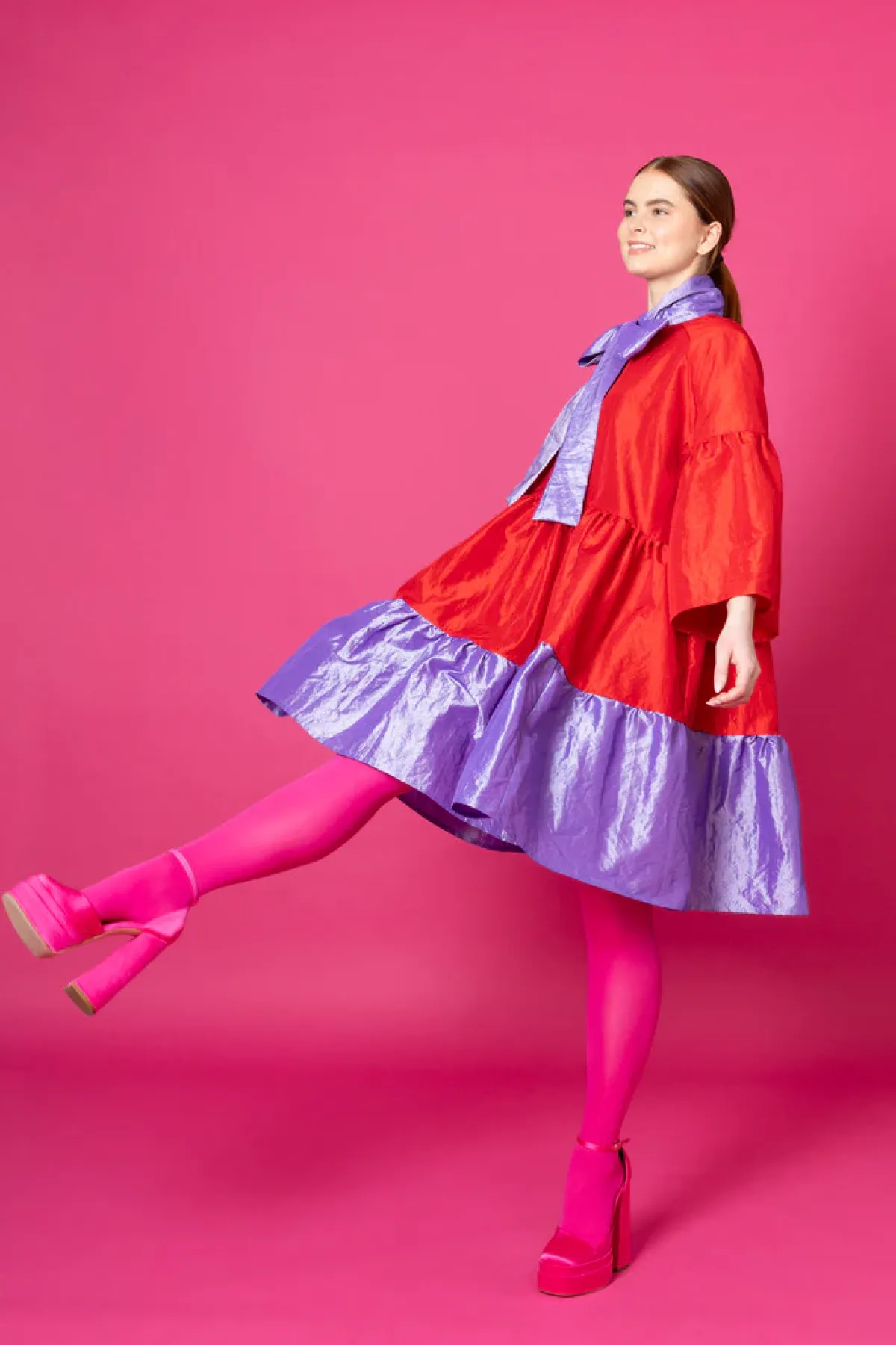 Hameet & Mekot>Miia Halmesmaa Lush Dress - Punainen/Laventeli M/L