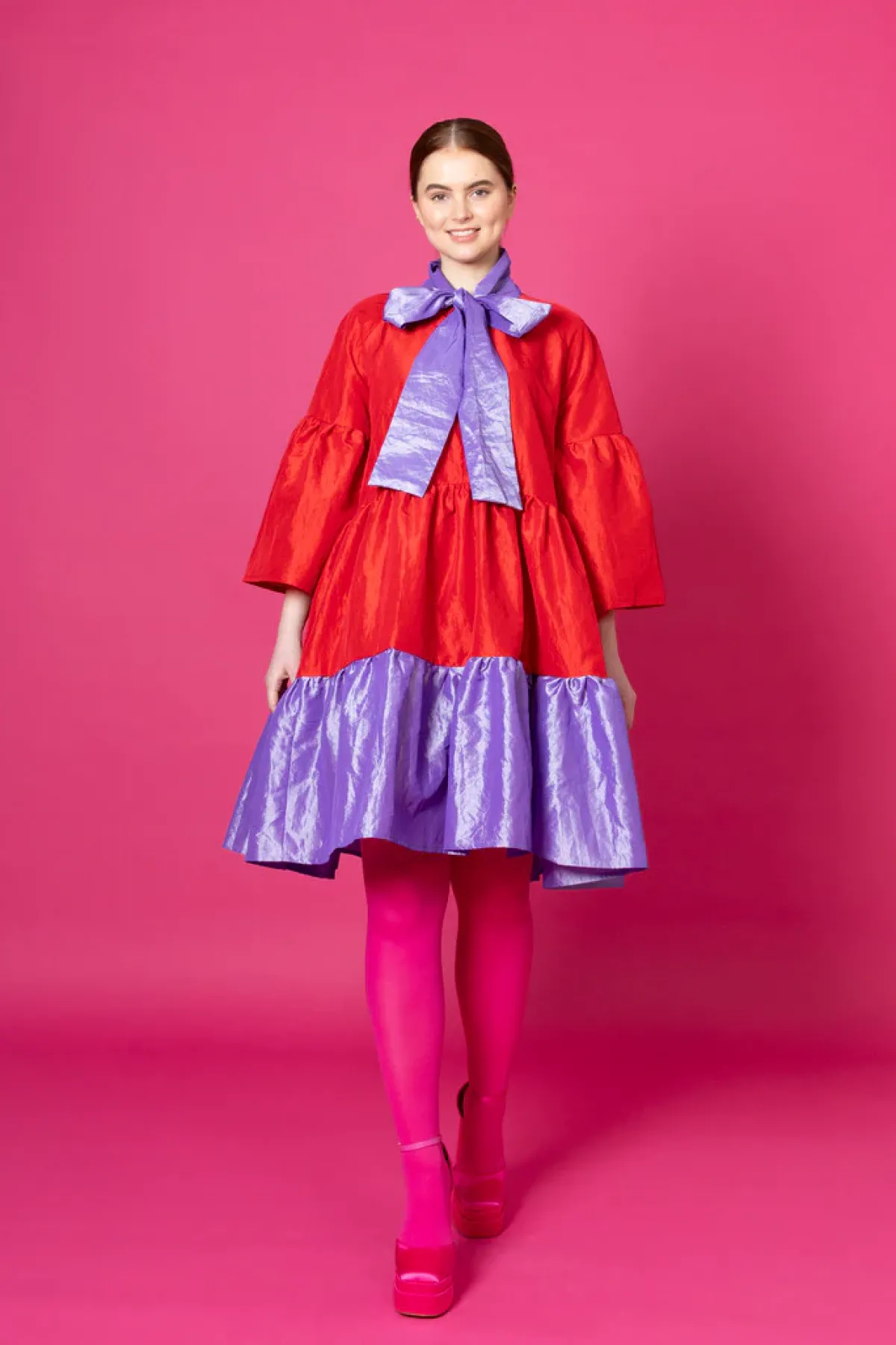 Hameet & Mekot>Miia Halmesmaa Lush Dress - Punainen/Laventeli M/L
