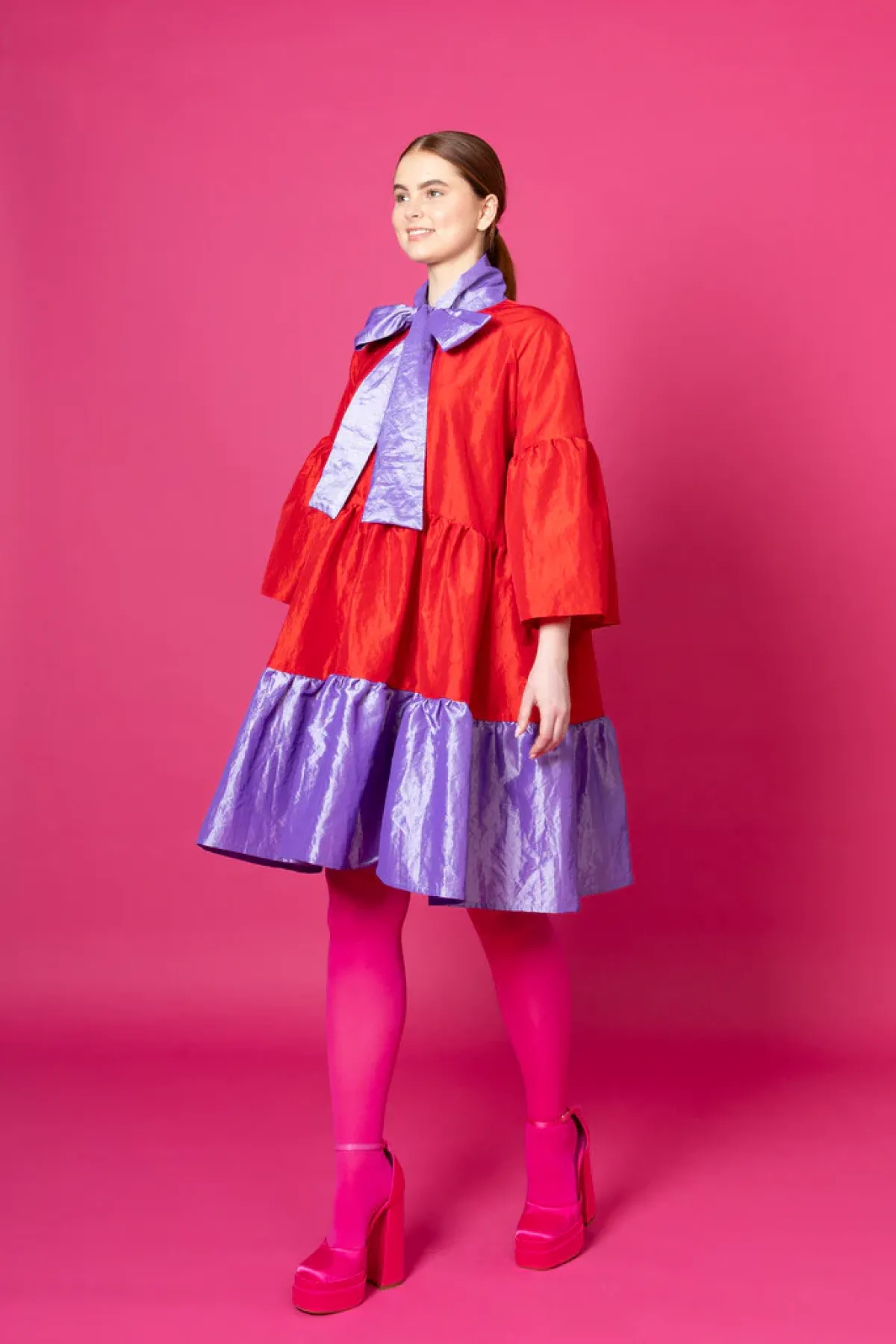 Hameet & Mekot>Miia Halmesmaa Lush Dress - Punainen/Laventeli M/L