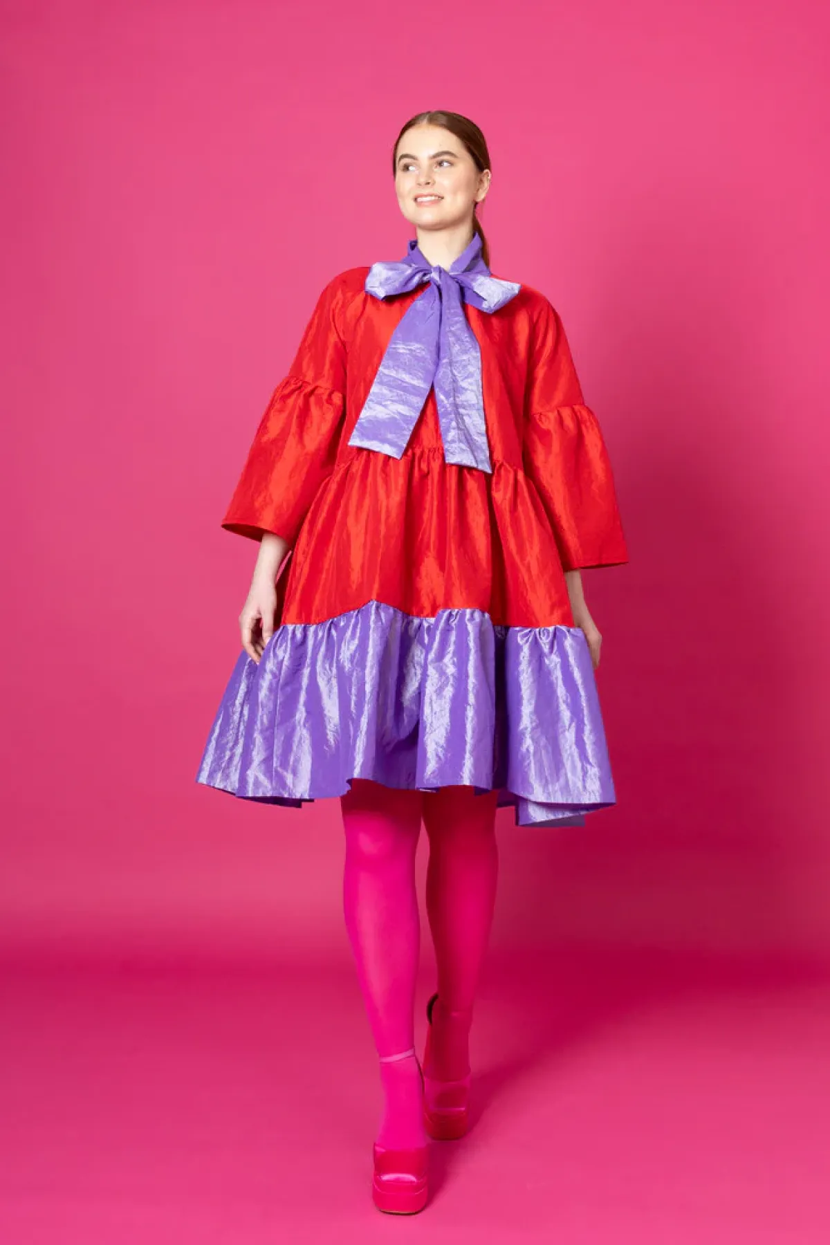 Hameet & Mekot>Miia Halmesmaa Lush Dress - Punainen/Laventeli M/L