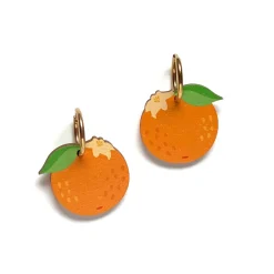 Avaimenperät|Korut>Crazy Granny Design Orange - Gold Hoop