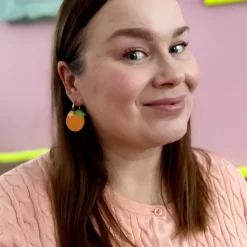 Avaimenperät|Korut>Crazy Granny Design Orange - Gold Hoop