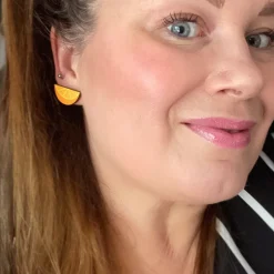 Avaimenperät|Korut>Crazy Granny Design Orange Mini Studs