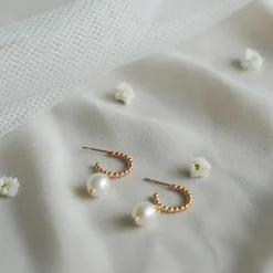 Avaimenperät|Korut>LiLa Design Pärla Bubbel hoops Golden hour