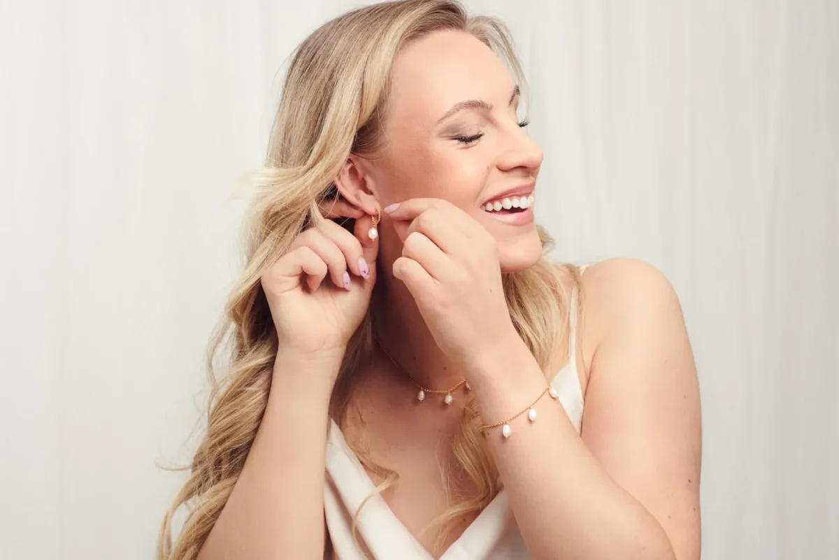 Avaimenperät|Korut>LiLa Design Pärla Bubbel hoops Golden hour