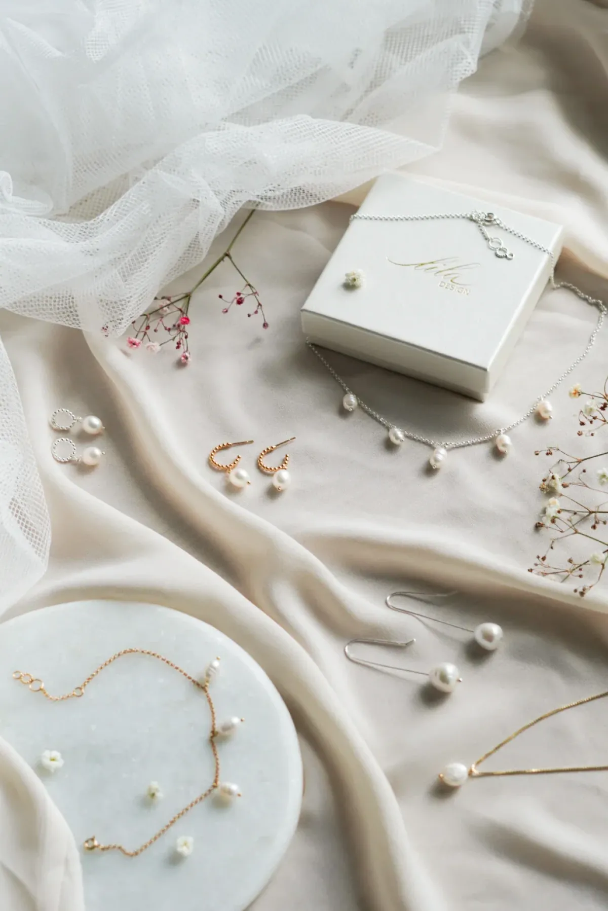Avaimenperät|Korut>LiLa Design Pärla Bubbel hoops Golden hour