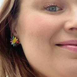 Avaimenperät|Korut>Crazy Granny Design Rainbow Mini Studs